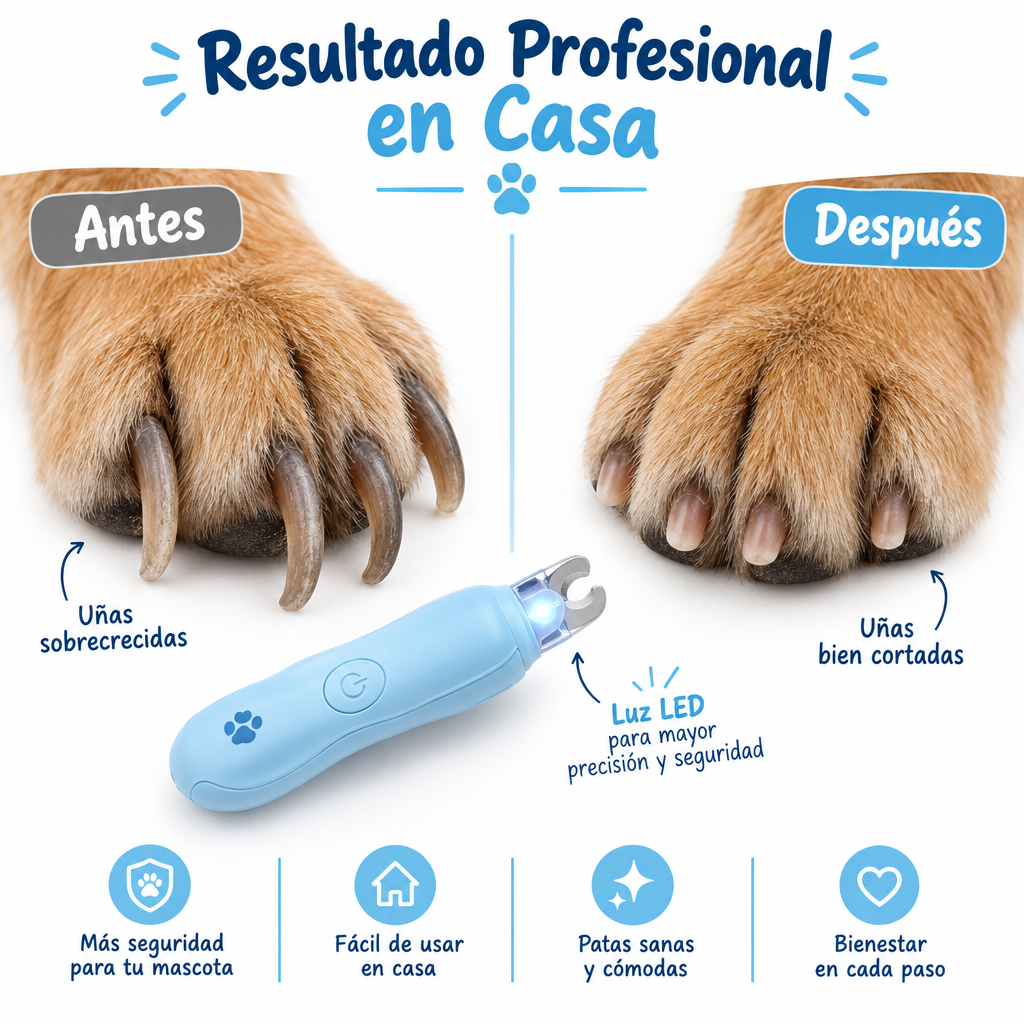 Cortauñas Eléctrico con Luz LED para Perros y Gatos